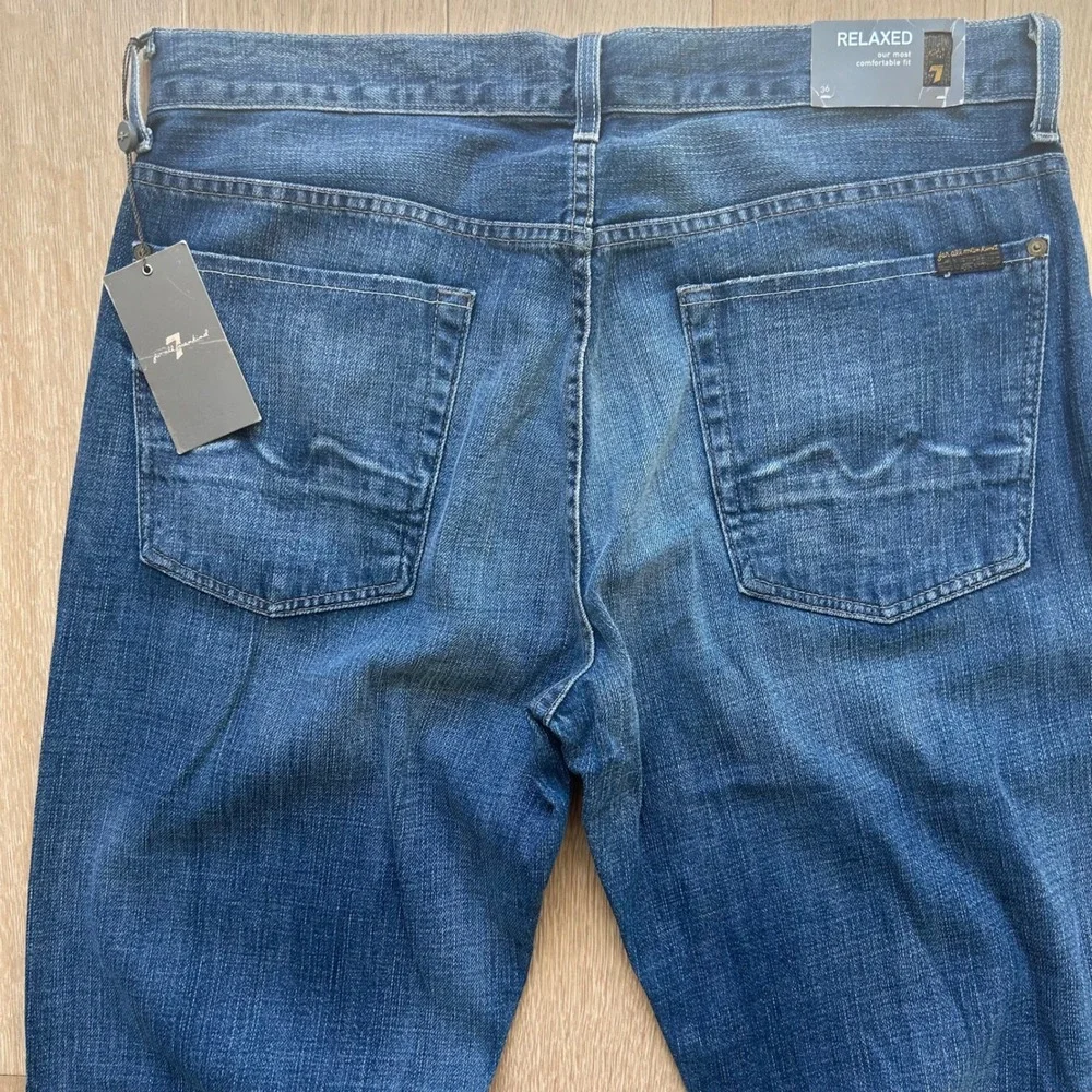 7 For All Mankind Relaxed Jeans 36 USA Blue Ghost ATC521942N Straight Leg Denim